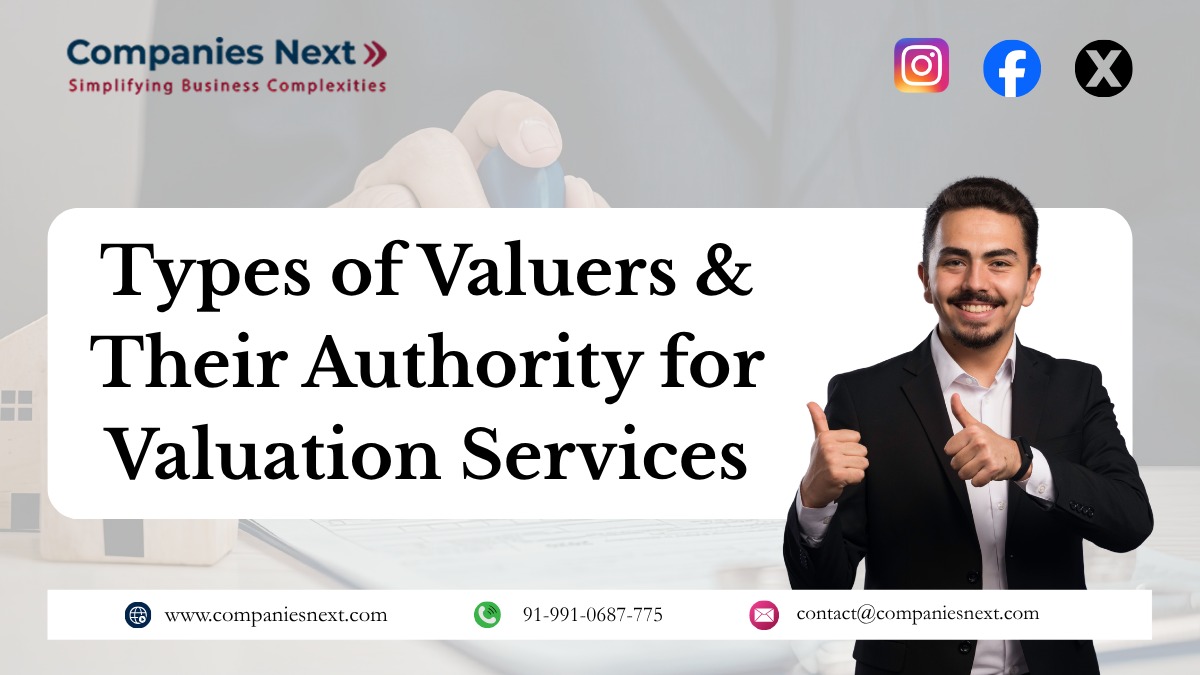 Types of Valuers and their respective authority for Valuation Services